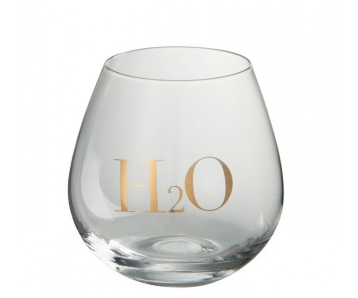 Sklenička na vodu H2O Gold - Ø 10*11 cm J-Line by Jolipa