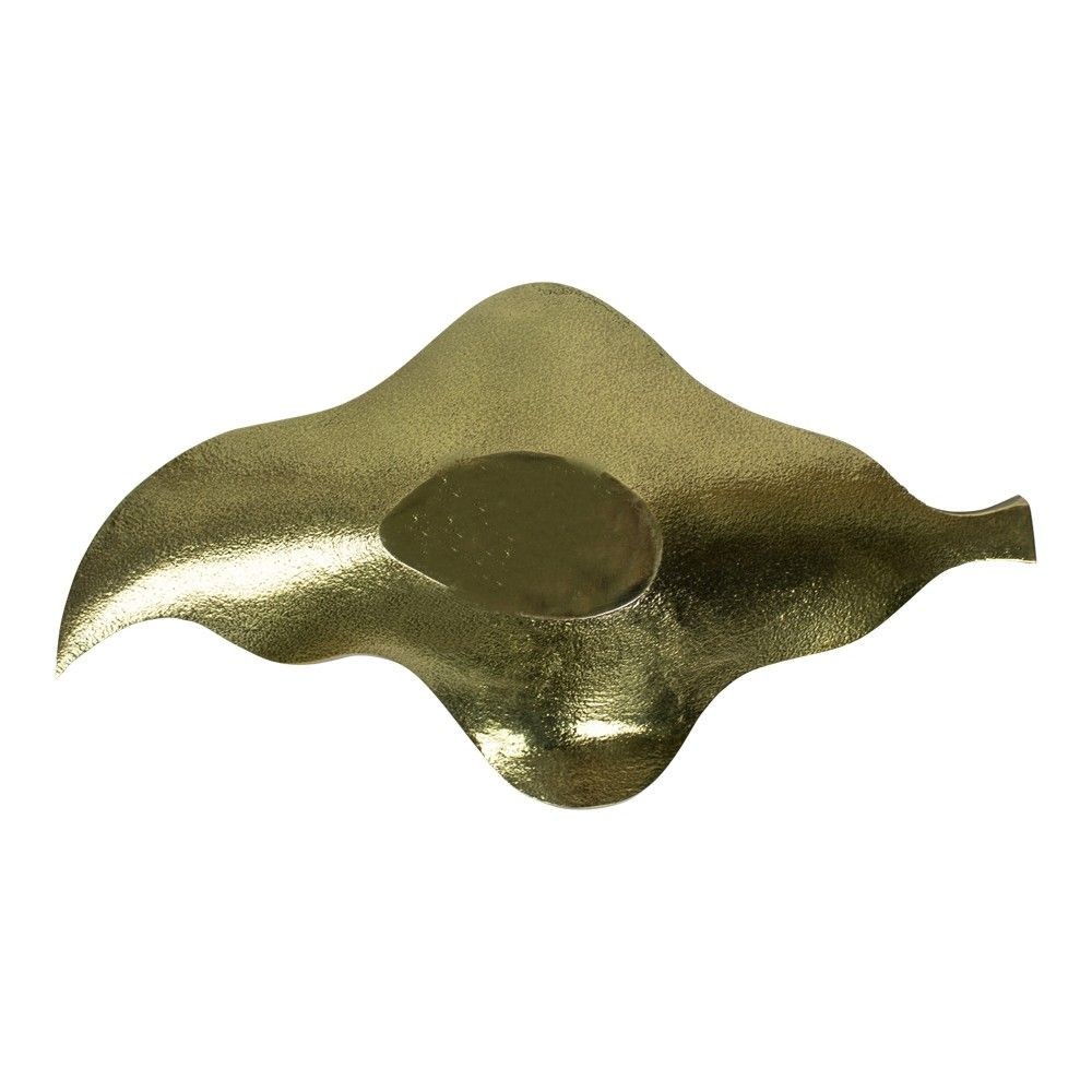 Zlatý dekorační kovový podnos / miska ve tvaru listu Banana- 36*18*3cm Mars & More Zlatý dekorační kovový podnos / miska ve tvaru listu Banana- 36*18*3cm Mars & More
