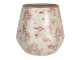 Retro obal na květináč s růžovými květy Mali - Ø 13*14 cm Clayre & Eef