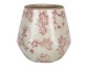 Retro obal na květináč s růžovými květy Mali - Ø 11*11 cm Clayre & Eef