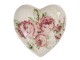 Dekorace vintage srdce s růžemi Rose - 8*8*4 cm Clayre & Eef