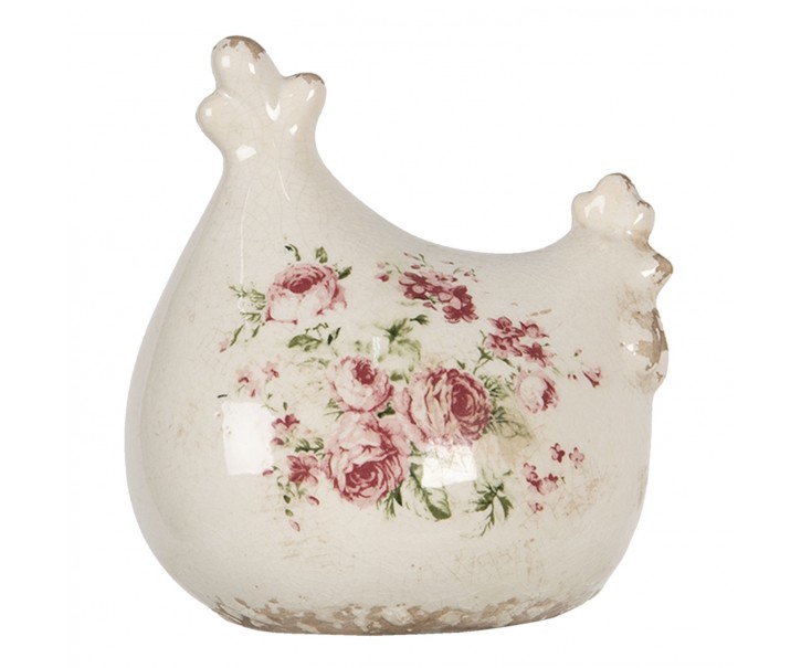 Dekorace vintage slepička s růžemi Rose - 12*11*13 cm