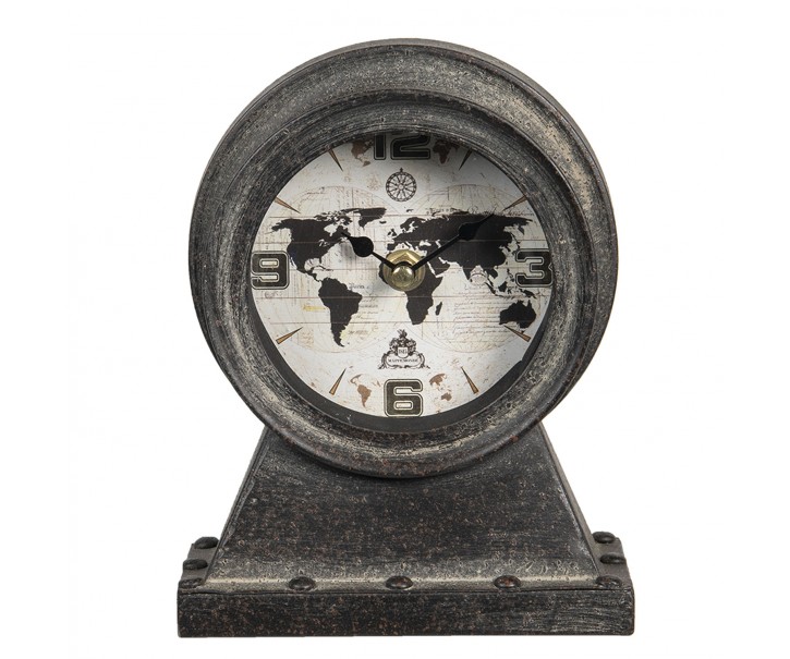 Vintage stolní hodiny The World - 15*8*19 cm / 1*AA Clayre & Eef