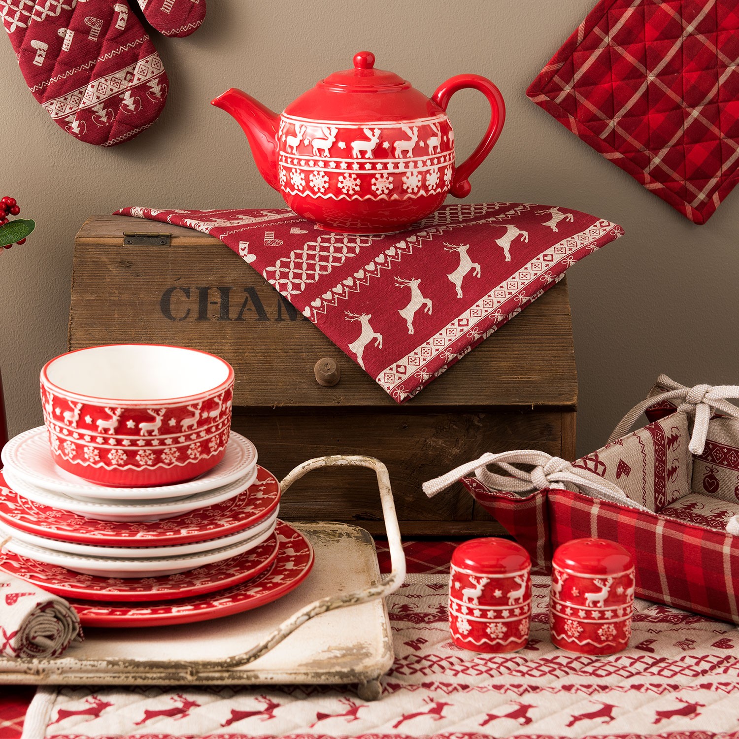 Prostírání na stůl Nordic Christmas - 48*33 cm - sada 6ks Clayre & Eef Prostírání na stůl Nordic Christmas - 48*33 cm - sada 6ks Clayre & Eef