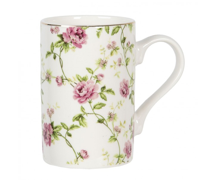 Porcelánový hrnek Bouton de Rose - 11*7*11 cm / 0.3L Clayre & Eef
