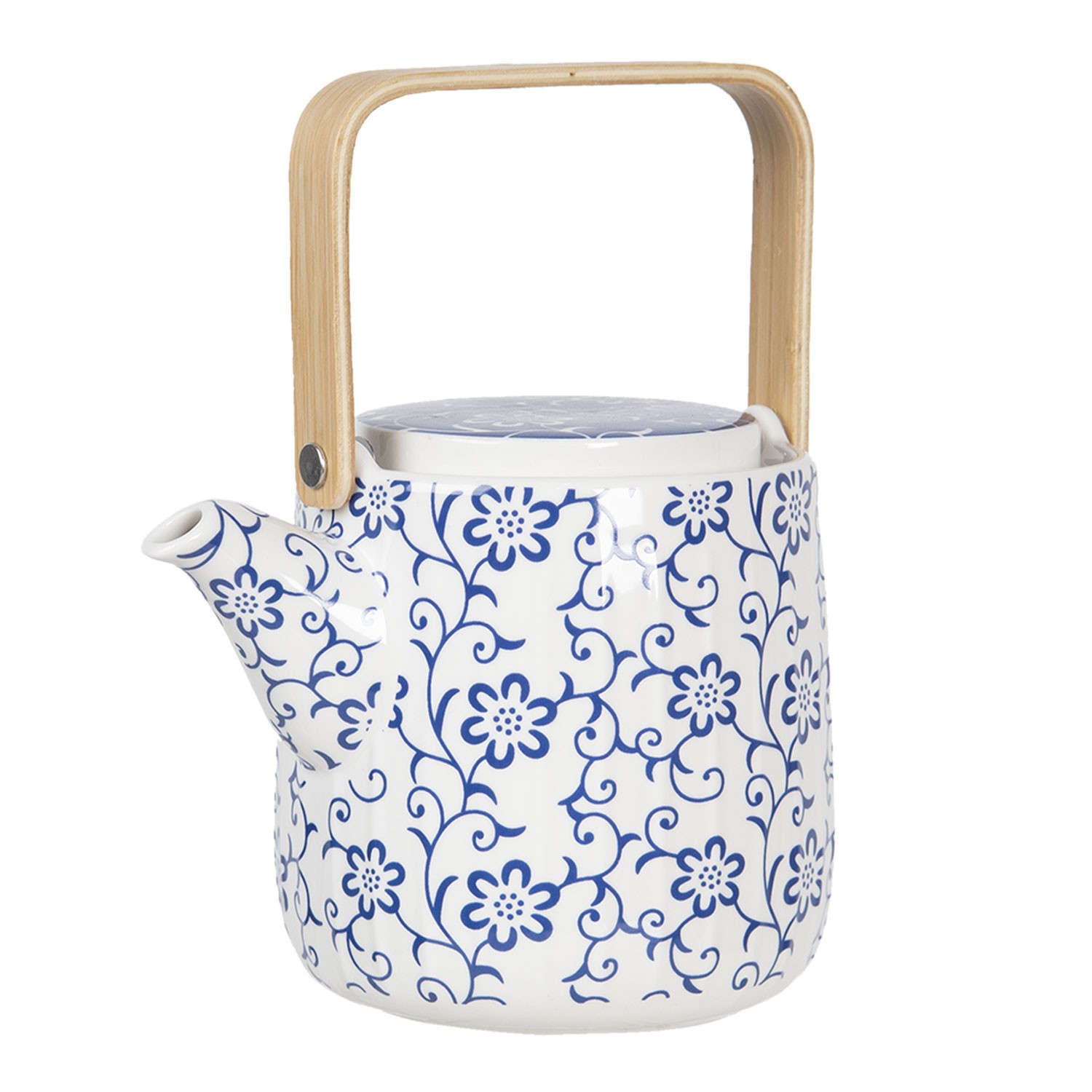Porcelánová konvička na čaj s modrými květy - 0,8L Clayre & Eef Porcelánová konvička na čaj s modrými květy - 0,8L Clayre & Eef