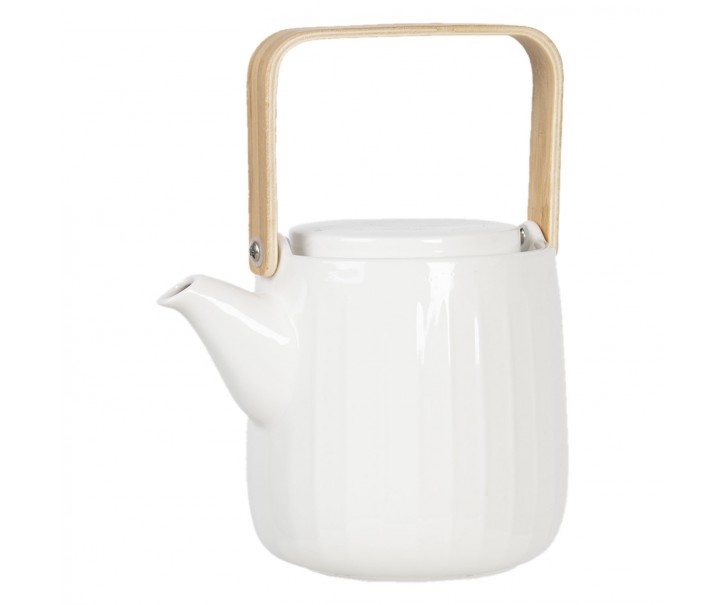 Smetanová porcelánová konvička na čaj - 0,8L Clayre & Eef