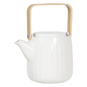 Smetanová porcelánová konvička na čaj - 0,8L