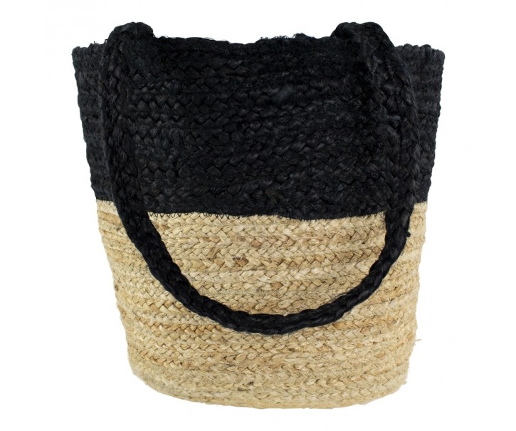 Jutový shopper černá / přírodní - 30*45*15cm Mars & More 