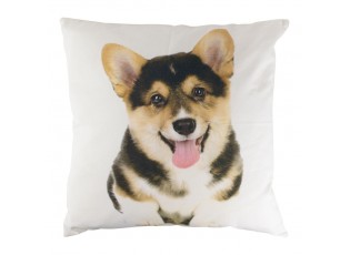 Plátěný polštář Corgi s výplní - 50*50*10cm