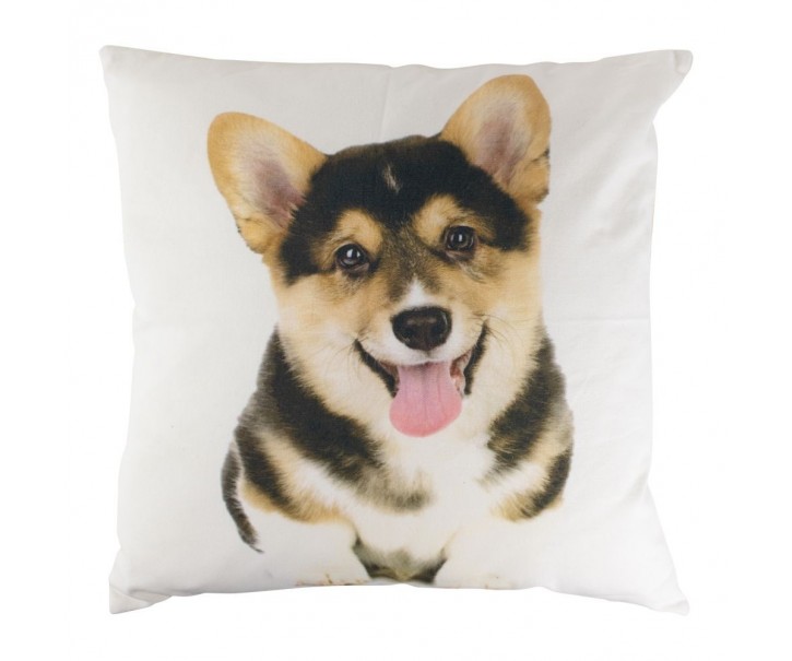 Plátěný polštář Corgi s výplní - 50*50*10cm Mars & More 