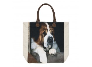 Plátěný shopper s bernardýnem sv. Bernard - 40*12*44cm