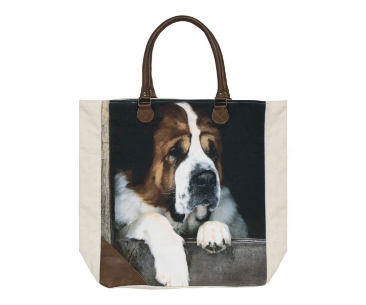 Plátěný shopper s bernardýnem sv. Bernard - 40*12*44cm Mars & More 