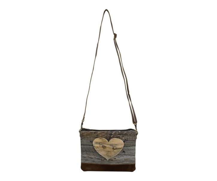 Plátěná crossbody kabelka přes rameno Hearth Wood - 23*18*2cm Mars & More 