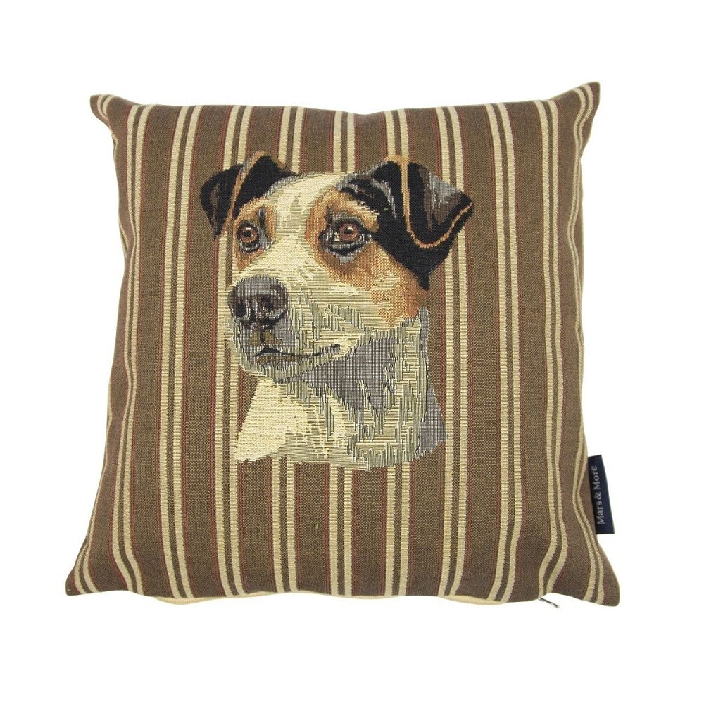 Gobelínový polštářek s proužkem Jack russell - 33*15*33 cm