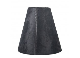 Kónické černé stínidlo lampy z hovězí kůže - Ø 26* Ø 13*25cm / E27