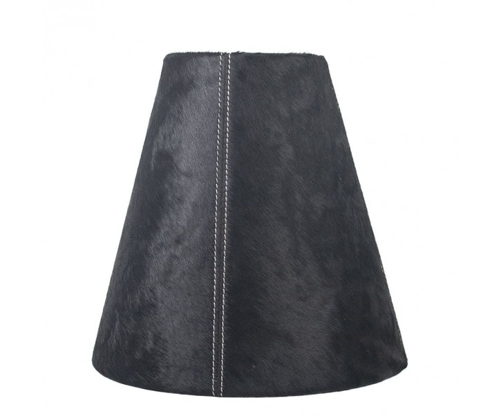 Kónické černé stínidlo lampy z hovězí kůže - Ø 26* Ø 13*25cm Mars & More 