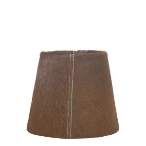 Hnědé stínidlo lampy z hovězí kůže - Ø18*Ø 13*15cm / E27