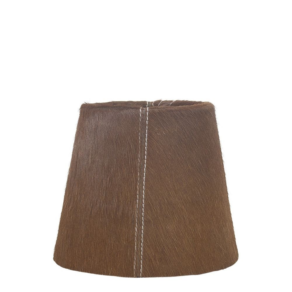 Hnědé stínidlo lampy z hovězí kůže - Ø18*Ø 13*15cm / E27
