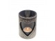 Svícen Srdce z hovězí kůže šedá 15cm - 11,5*11,5*15,5cm Mars & More 