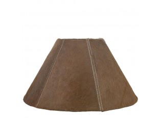Kónické hnědé stínidlo lampy z hovězí kůže - Ø 39*Ø 16*23cm / E27