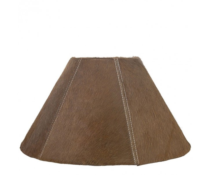 Kónické hnědé stínidlo lampy z hovězí kůže - Ø 39*Ø 16*23cm Mars & More 
