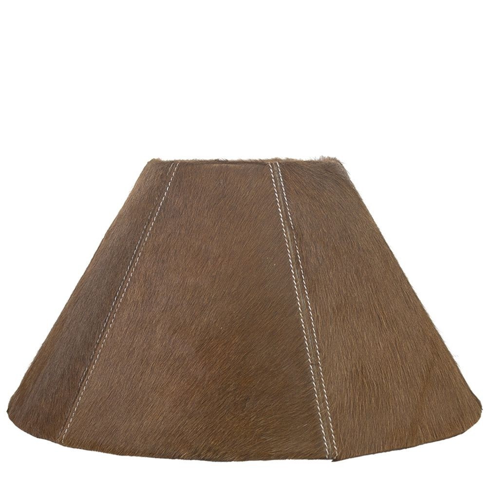 Kónické hnědé stínidlo lampy z hovězí kůže - Ø 39*Ø 16*23cm