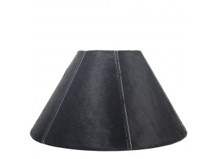 Kónické černé stínidlo lampy z hovězí kůže - Ø 39*Ø 16*23cm / E27