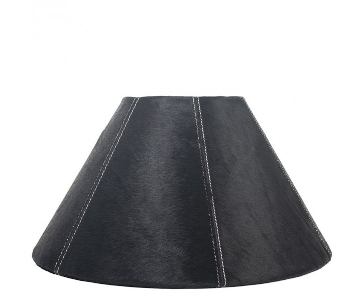 Kónické černé stínidlo lampy z hovězí kůže - Ø 39*Ø 16*23cm Mars & More 