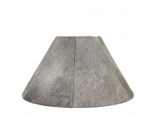 Kónické šedé stínidlo lampy z hovězí kůže - Ø 39*Ø 16*23cm / E27