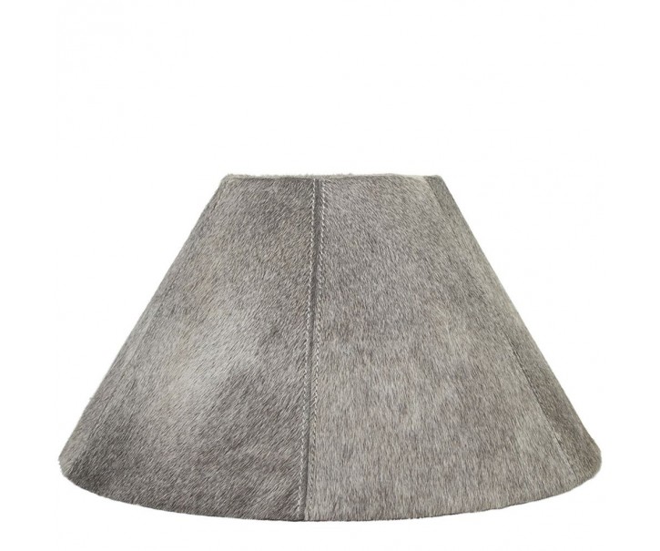 Kónické šedé stínidlo lampy z hovězí kůže - Ø 39*Ø 16*23cm Mars & More 