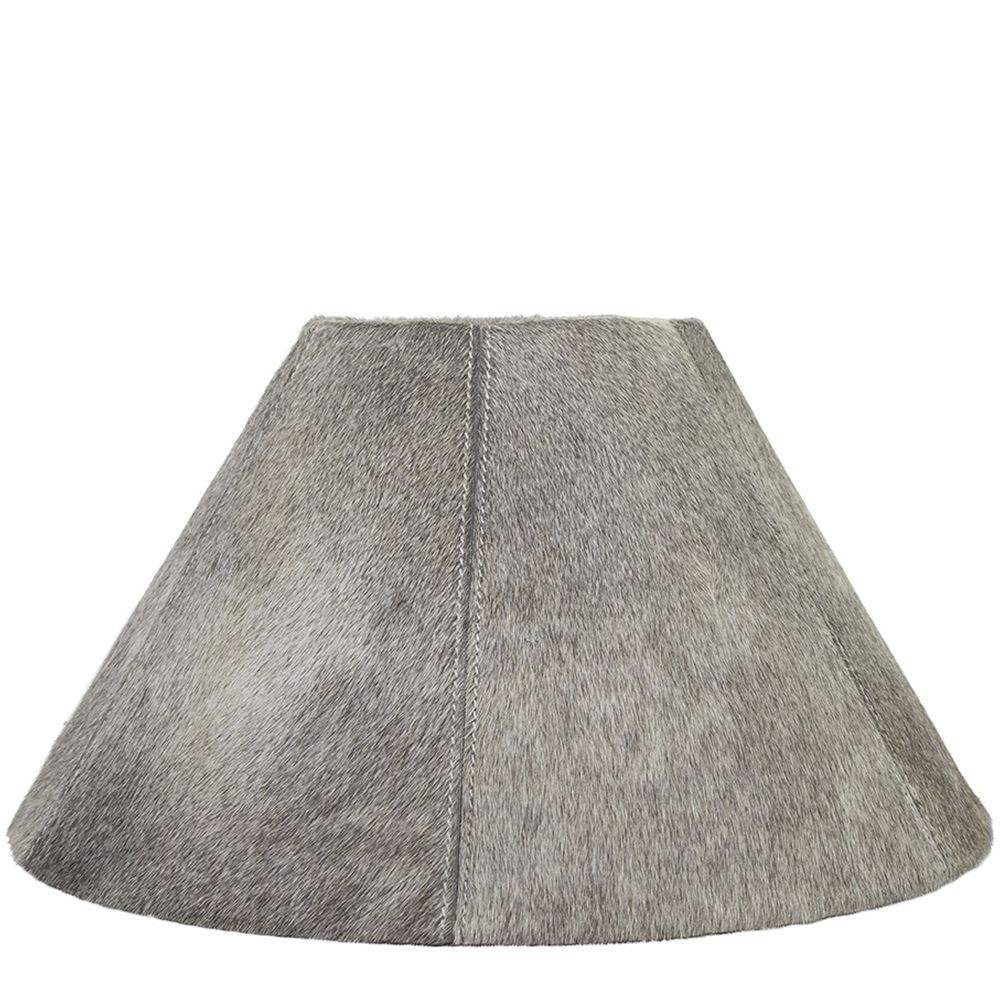 Kónické šedé stínidlo lampy z hovězí kůže - Ø 39*Ø 16*23cm