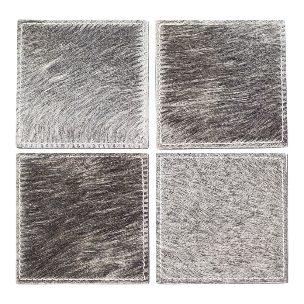 4 ks šedých hranatých podtácků z hovězí kůže - 12*12*3cm/10,5*10,5*0,5cm Mars & More 4 ks šedých hranatých podtácků z hovězí kůže - 12*12*3cm/10,5*10,5*0,5cm Mars & More