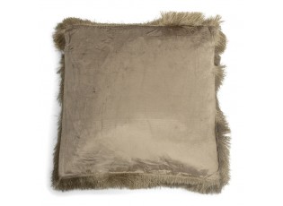 Taupe sametový polštář s třásněmi Smock - 45*45*10cm