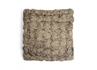 Taupe sametový nařasený polštář Smock- 30*30*10cm
