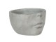 Šedý květináč hlava s ústy - 24*23*15 cm Clayre & Eef