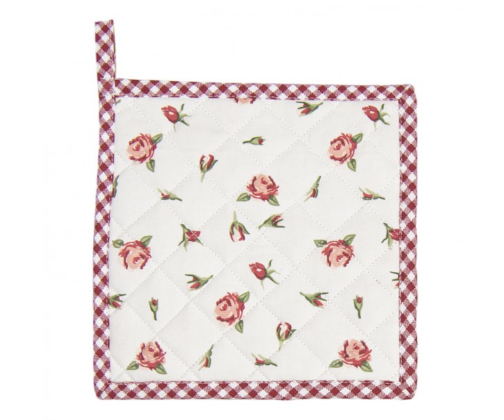Bavlněná podložka pod hrnec s růžemi Romantic Roses - 20*20 cm Clayre & Eef