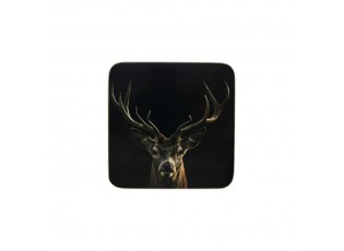 6ks pevné korkové podtácky s jelenem Black Deer - 10*10*0,4cm