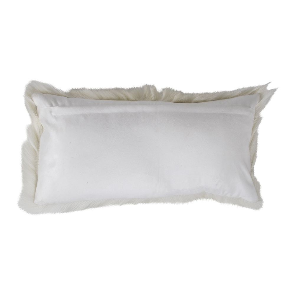 Bílý obdélníkový polštář z kozí kůže - 55*30*10cm Mars & More Bílý obdélníkový polštář z kozí kůže - 55*30*10cm Mars & More