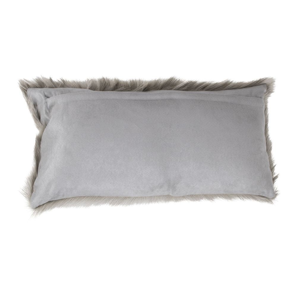 Šedý obdélníkový polštář z hovězí kůže - 55*30*10cm Mars & More Šedý obdélníkový polštář z hovězí kůže - 55*30*10cm Mars & More