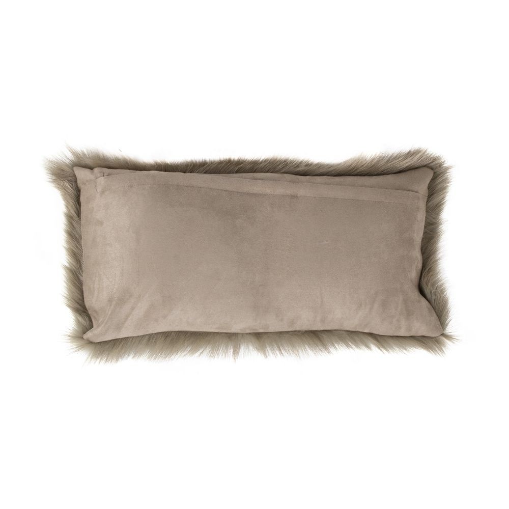 Šedo béžový chlupatý podlouhlý polštář - 55*30*10cm Mars & More Šedo béžový chlupatý podlouhlý polštář - 55*30*10cm Mars & More