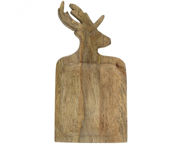 Mísa z mangového dřeva s vyřezávaným jelenem 41cm - 21*41,5*2cm Mars & More 