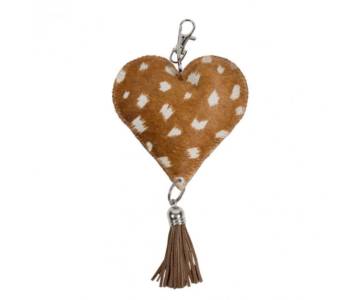 Klíčenka srdce Jelen z hovězí kůže - 10*3*19cm Mars & More 