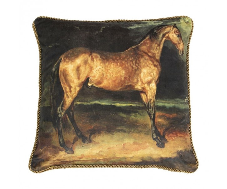 Sametový polštář s motivem koně - 45*45*10cm Mars & More 