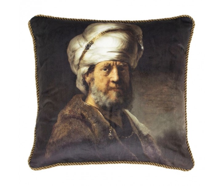 Sametový polštář s mužem v turbanu - 45*45*10cm Mars & More 