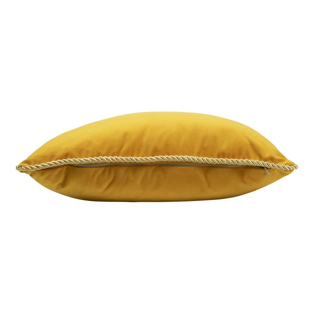 Zlatý sametový polštář s pleteným lemem - 35*45*10cm Mars & More Zlatý sametový polštář s pleteným lemem - 35*45*10cm Mars & More