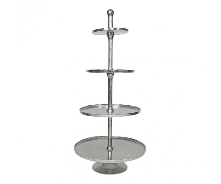 Stříbrný servírovací kulatý etažér se 4 patry 120 cm - 57*57*135cm Mars & More 