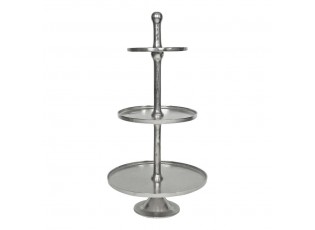 Stříbrný servírovací kulatý etažér se 3 patry - 80 cm - 47*47*98cm
