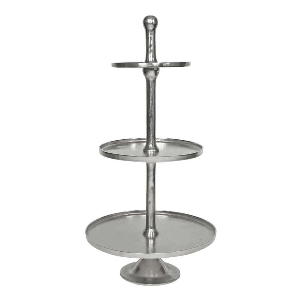 Stříbrný servírovací kulatý etažér se 3 patry - 80 cm - 47*47*98cm