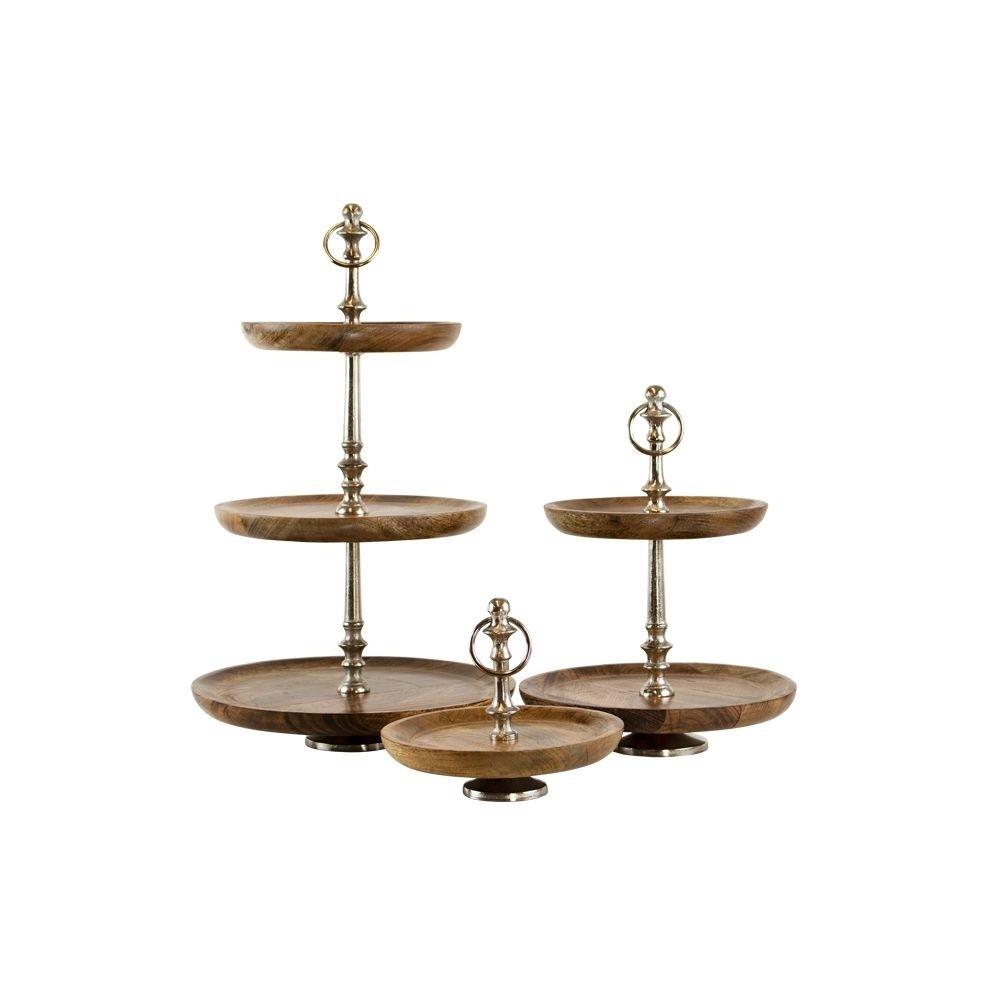 Dřevěno-kovový servírovací 2- patrový etažér Woodd - Ø25*34cm Mars & More Dřevěno-kovový servírovací 2- patrový etažér Woodd - Ø25*34cm Mars & More